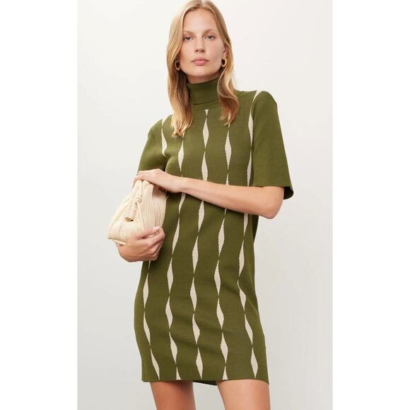 Saunders x RTR Dresses & Skirts - Saunders x RTR Jacquard Green Knit Dress